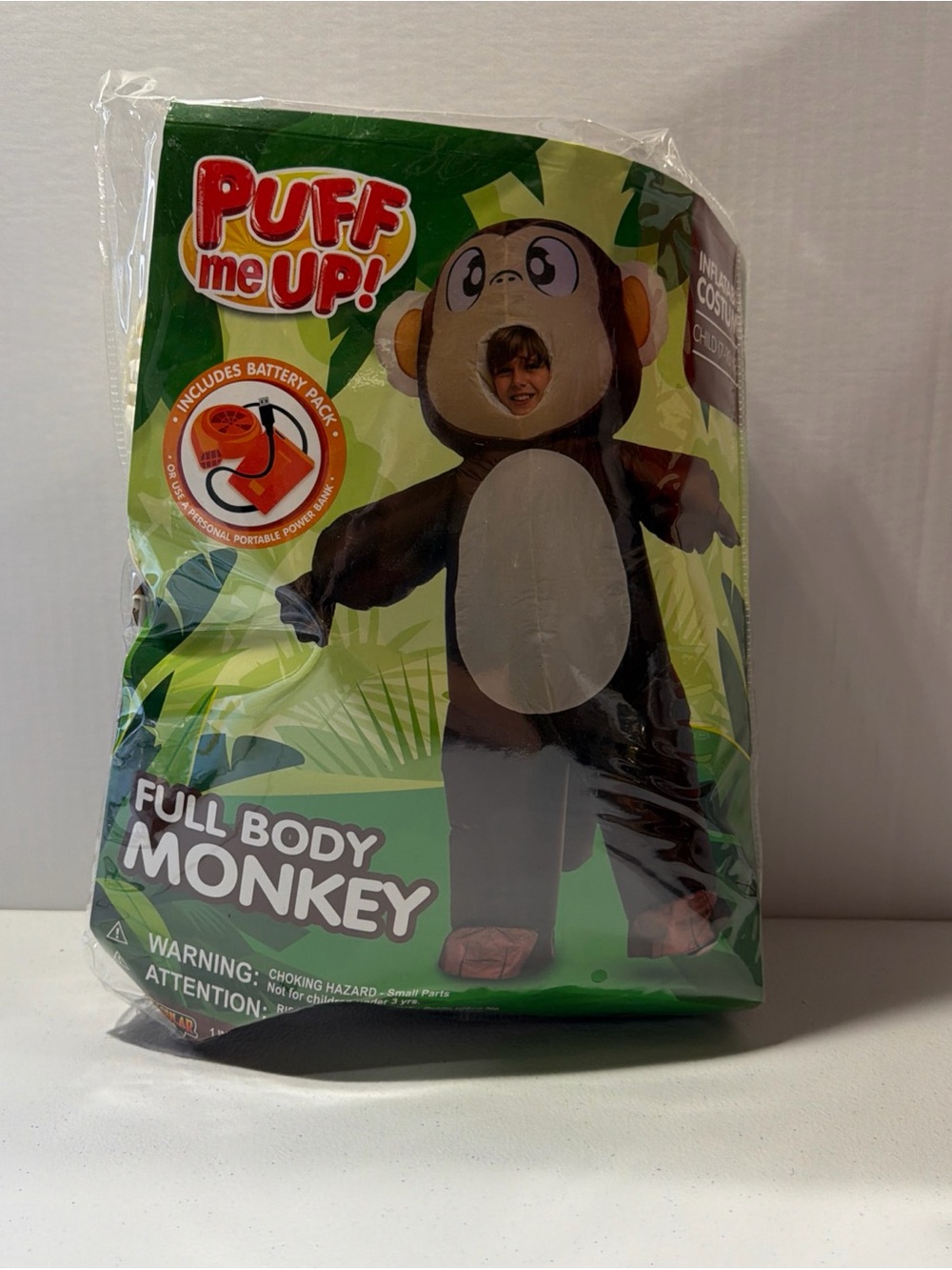 Puff Me Up! Full Body Monkey Inflatable Costume - Brown ages 7-10